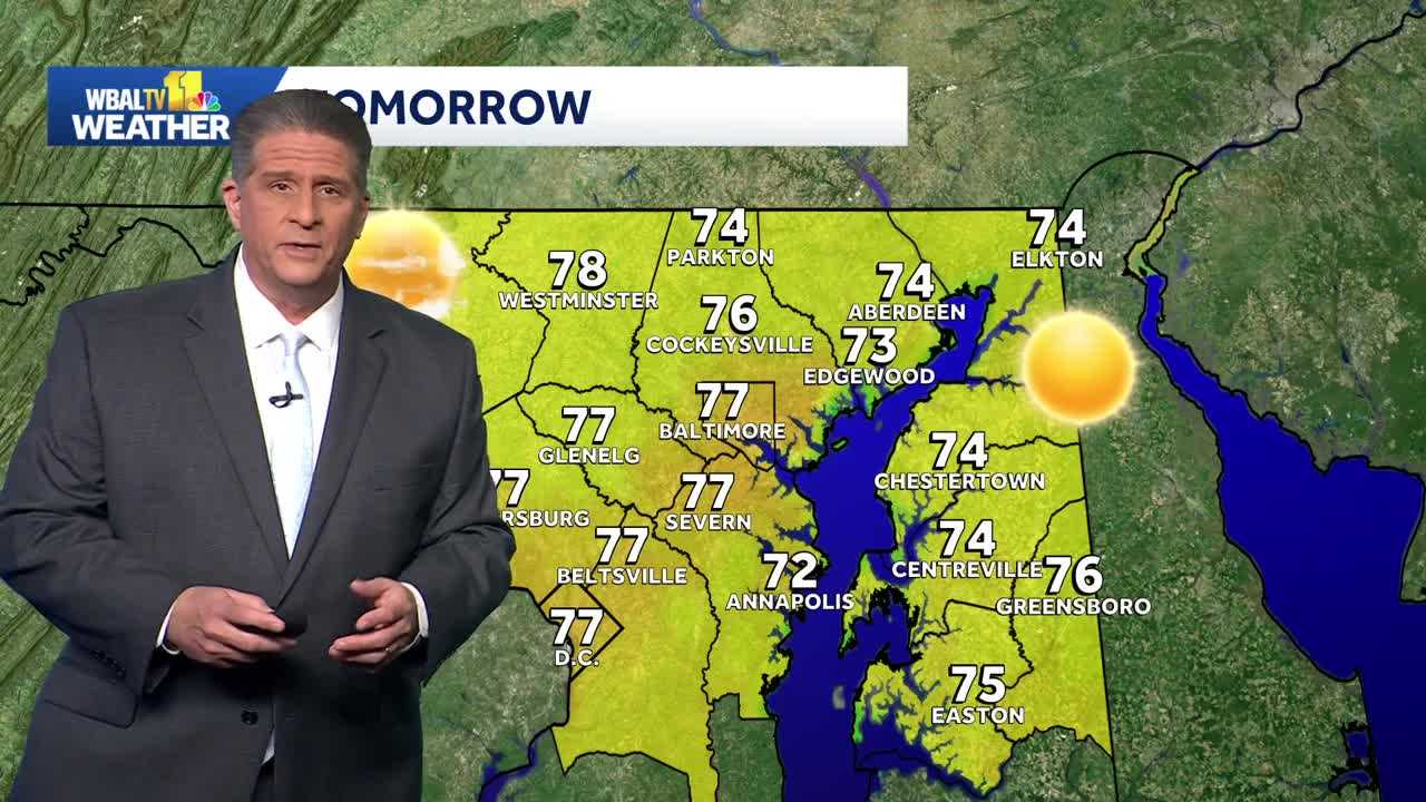 Warmup then rain for Baltimore Metro