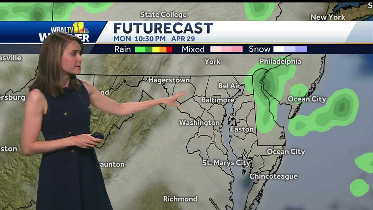 Isolated showers late tonight