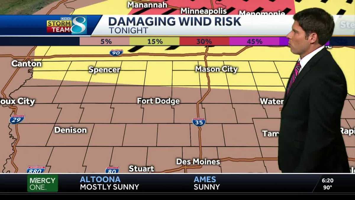 Hail threat expected tonight for northern Iowa