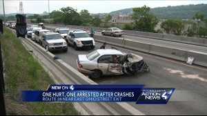 Man arrested after wrong-way crash seriously injures 1