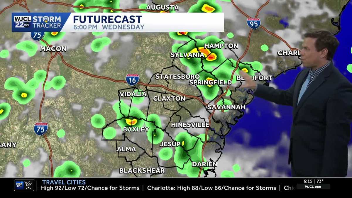 Thunderstorms could turn strong this afternoon in Savannah