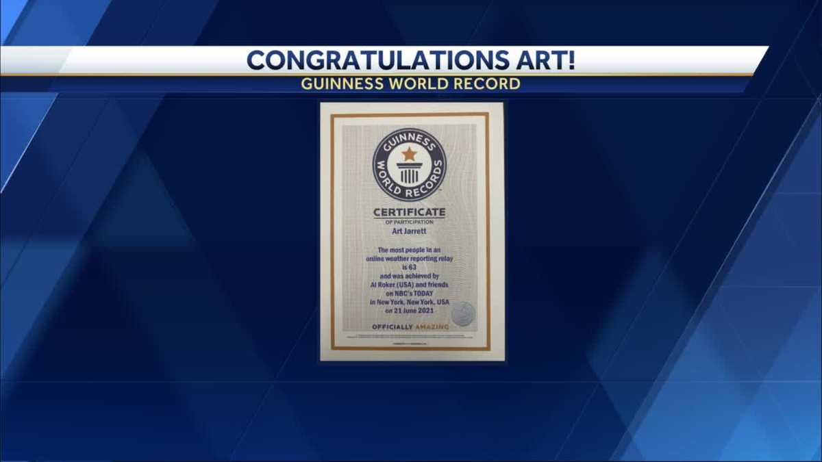 Art Jarrett receives certificate for Guinness World Record during Rokerthon