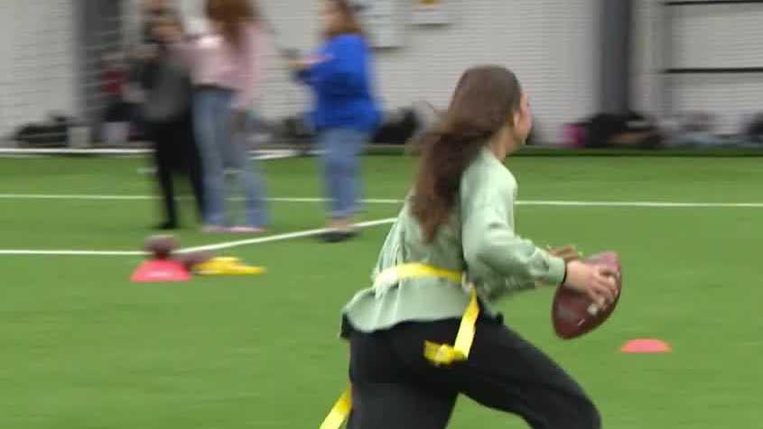 Hundreds of girls learn flag football, CPR at Pittsburgh - WJCL