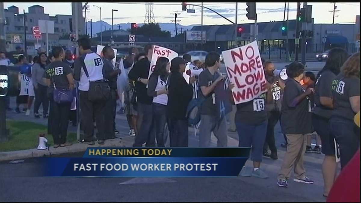 Fast-food workers protest for higher wages