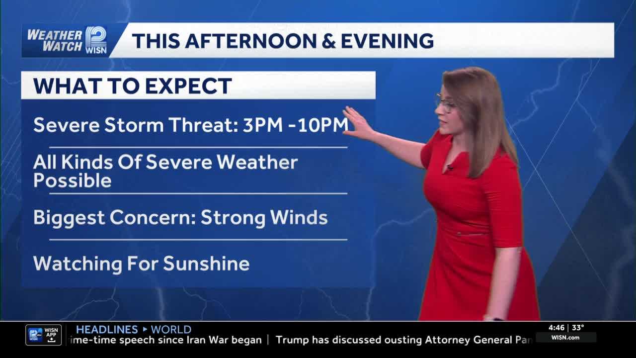 Winter Weather Advisory & severe weather risk for SE Wisconsin Thursday