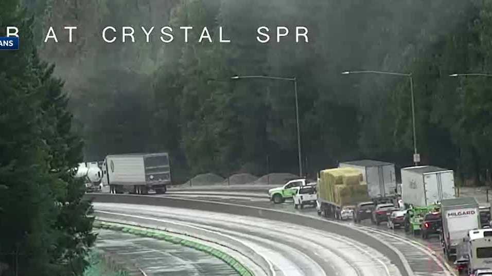 Westbound Interstate 80 blocked near Alta after 3 big rigs crash