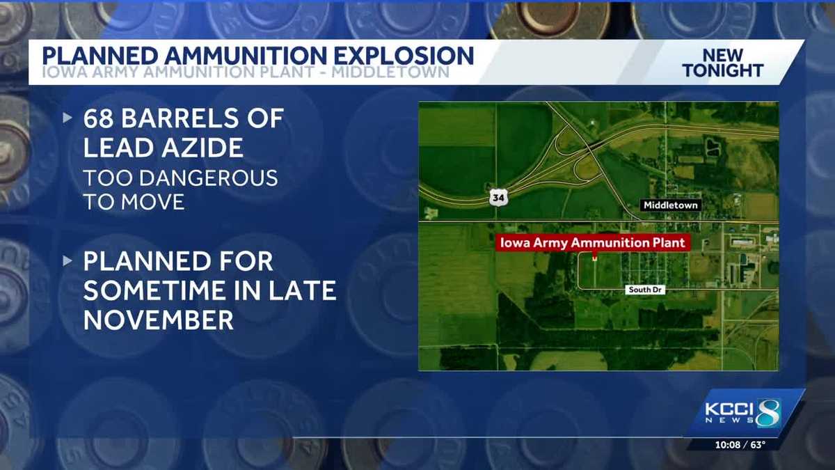 Army to detonate unstable explosives at Iowa ammunition plant
