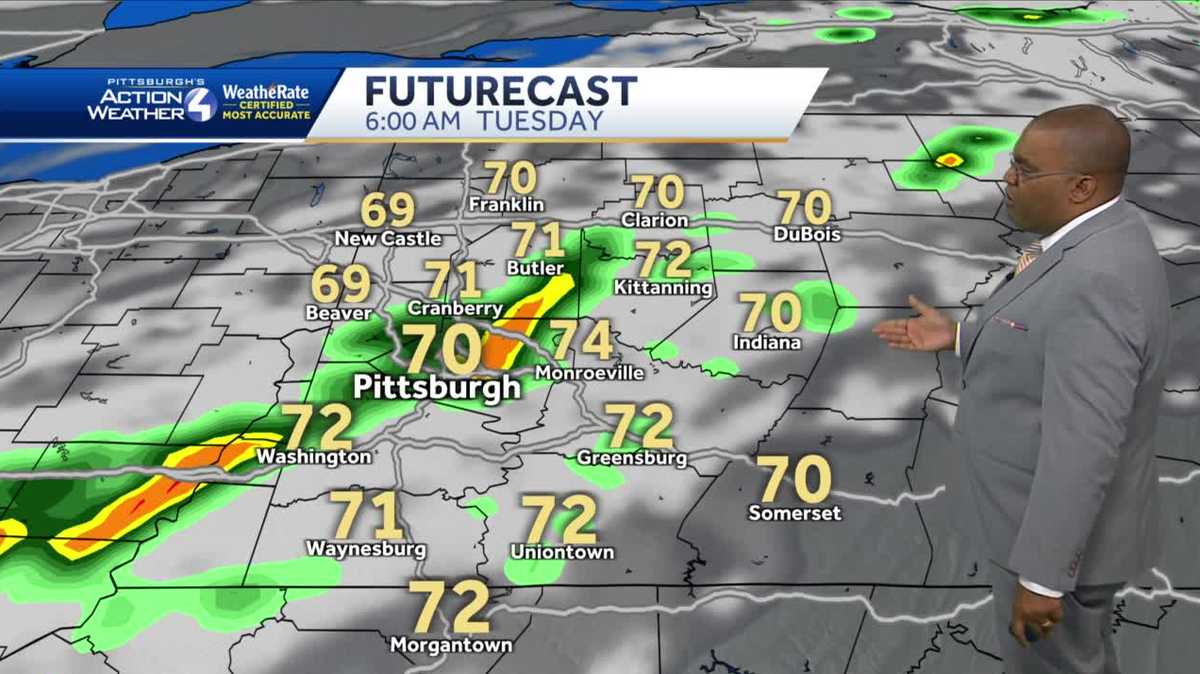 Pittsburgh weather: Scattered showers Tuesday