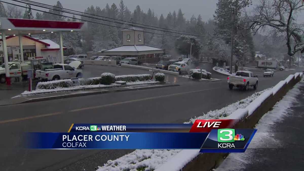 Snow falls down to Colfax, prompts I80 closure to NV
