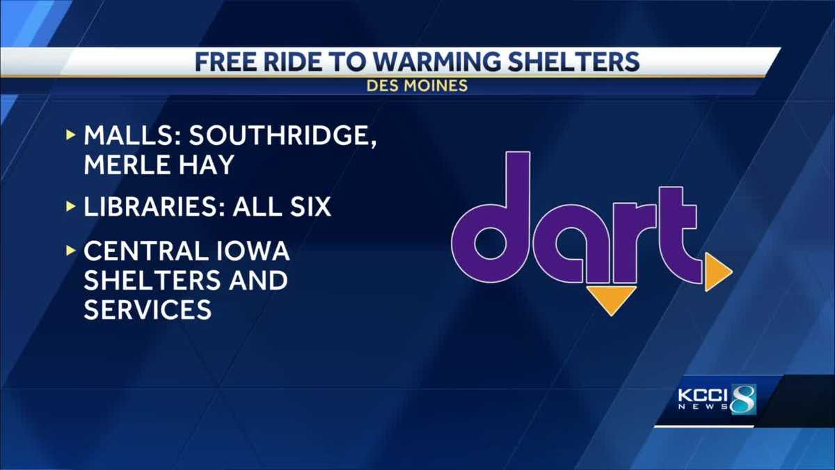 DART is offering free rides to warming shelters in Des Moines
