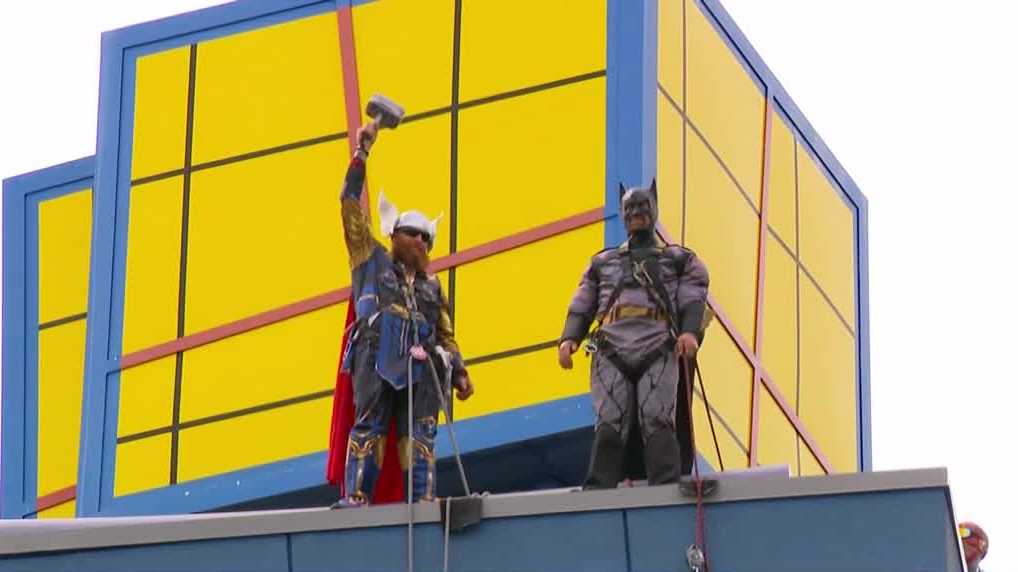 Batman, Thor and The Flash give Blank Children's patients a visit