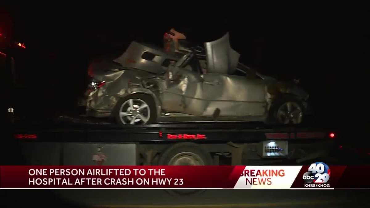 One person airlifted to the hospital after crash on HWY 23