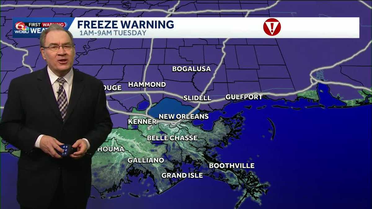 Freeze Warning overnight with wind chill factors in the 20s