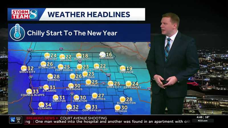 Iowa weather: Cold New Year's Day, warming this weekend