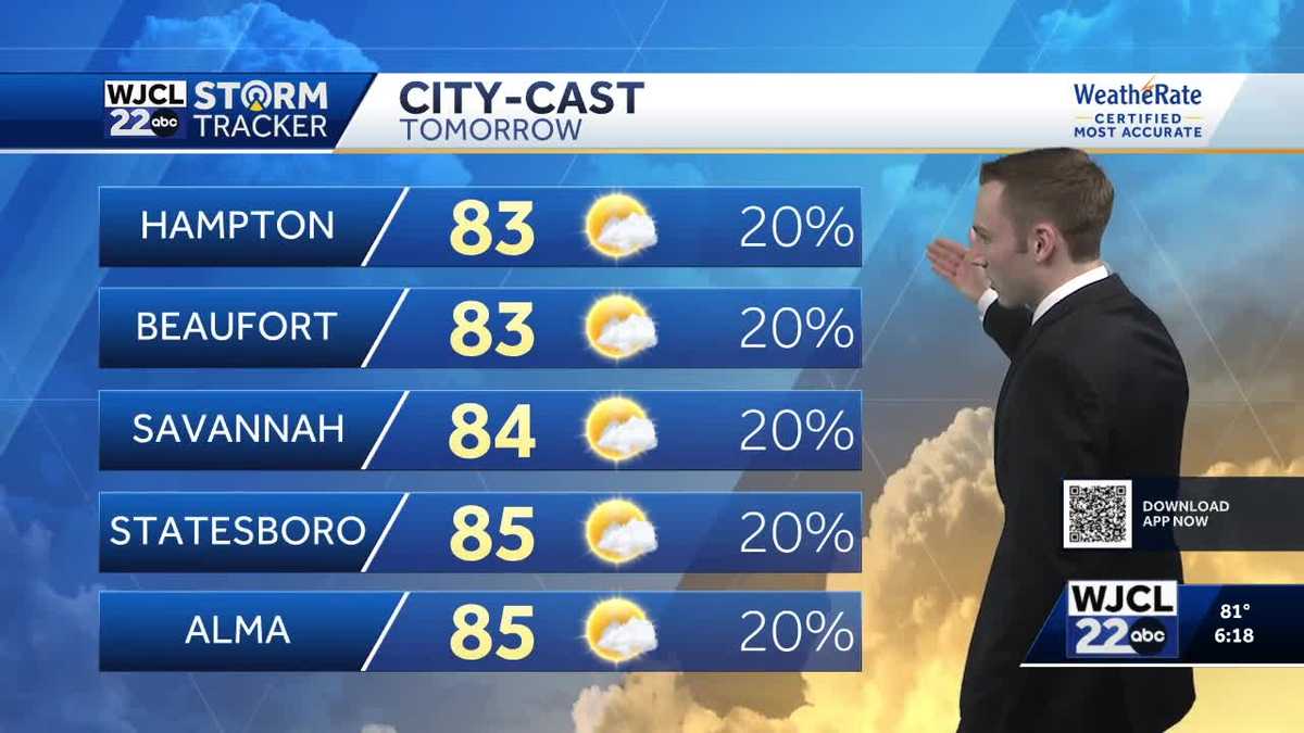 Lower rain chances on Tuesday for SE Georgia and the Lowcountry