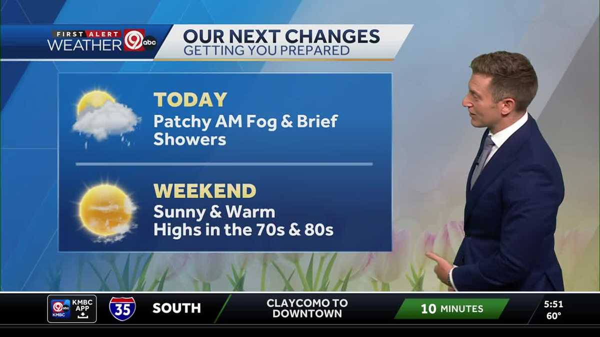 KANSAS CITY WEATHER: Patchy fog and showers linger this morning