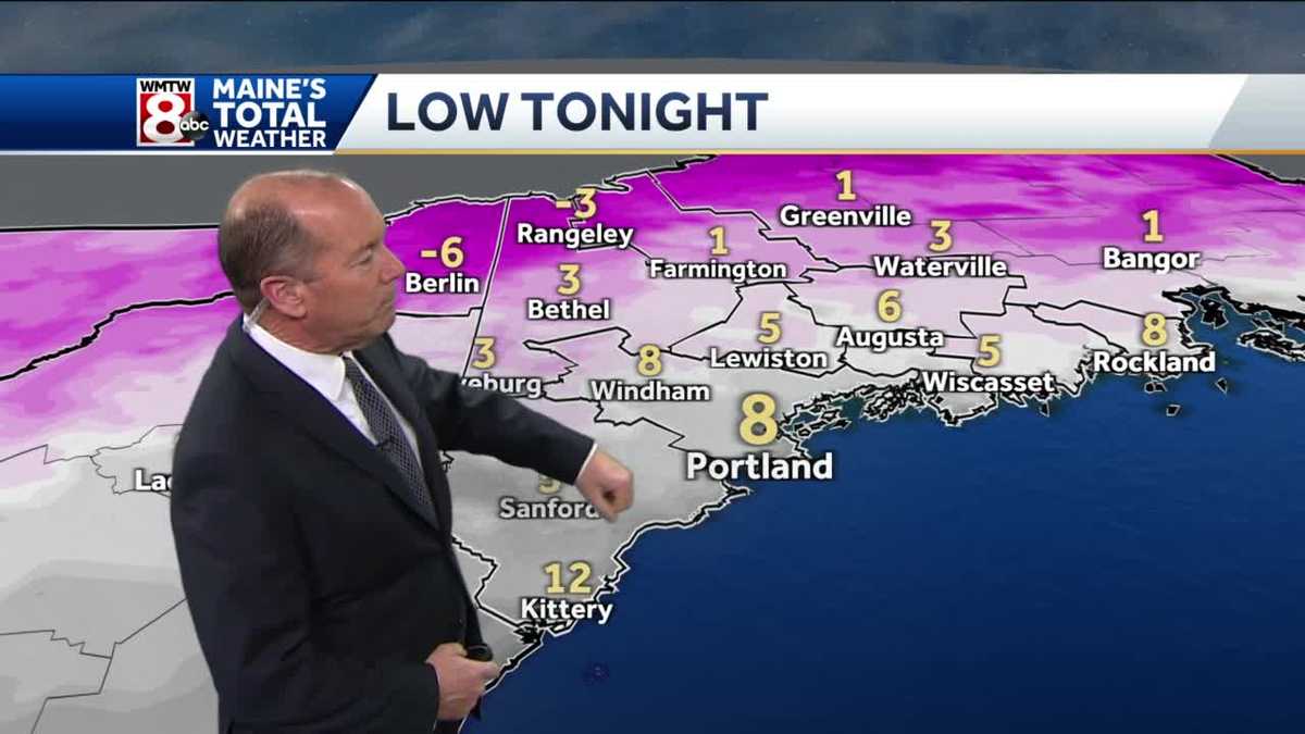Clearing skies and falling temperatures tonight