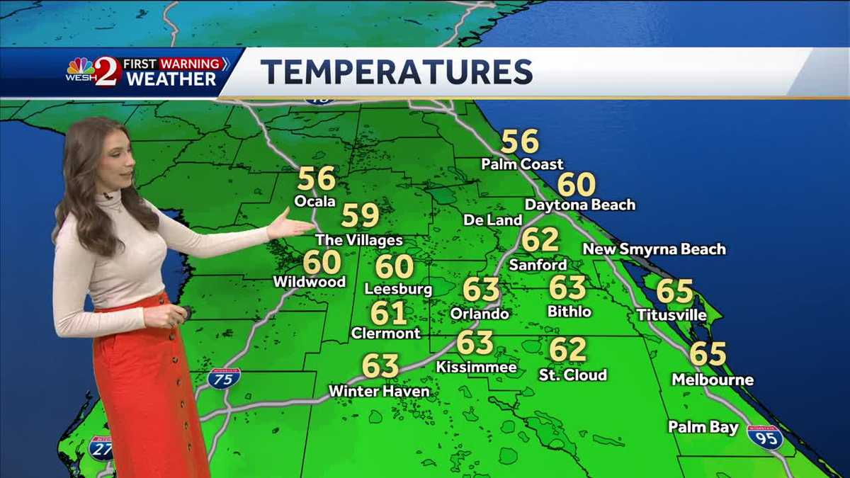 Chilly and breezy Thursday as colder air moves into Central FL