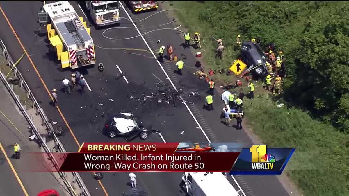 Video 2 dead, 2 injured in wrongway crash on Route 50