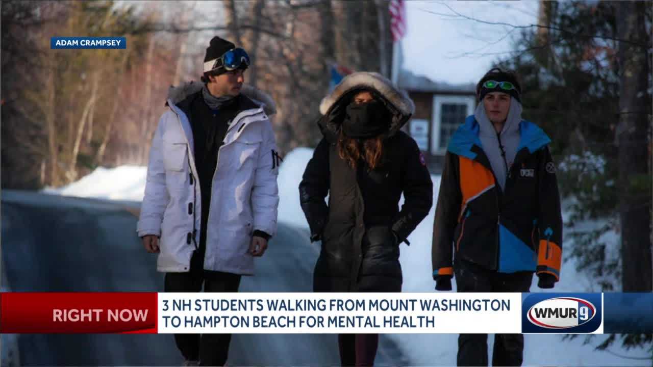 Three NH students walking from Mt. Washington to Hampton Beach for mental health awareness - Vimarsana News