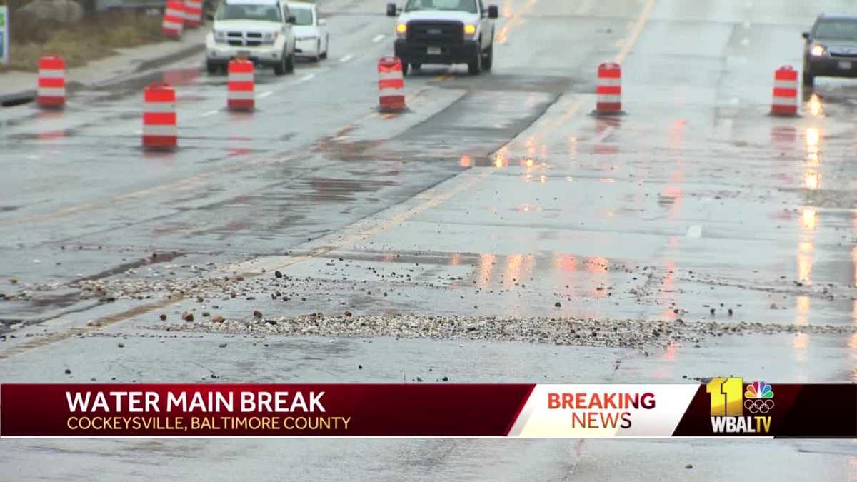 DPW: Water main break closes York Road in both directions in Cockeysville