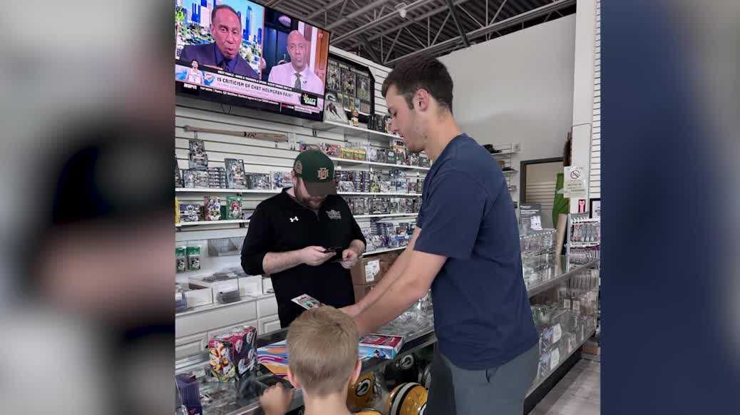 Wauwatosa boy meets baseball star Jacob Misiorowski at Greenfield card shop