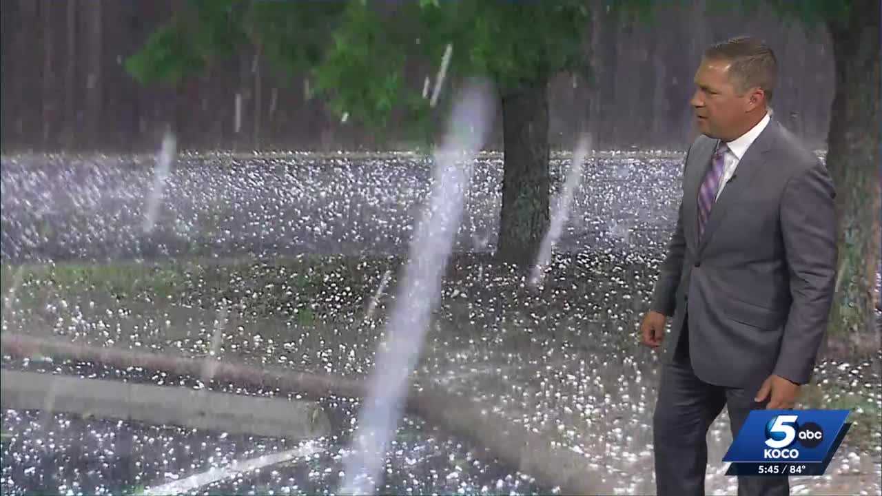 ﻿‘It looks like January’: KOCO 5 Storm Chaser Amanda Benton captures hail dropping in Yukon