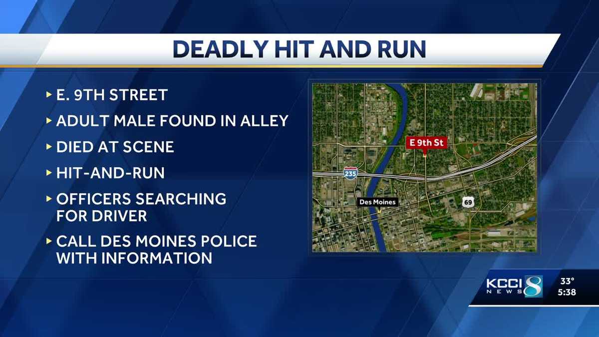 Pedestrian killed in Des Moines hit-and-run Saturday night