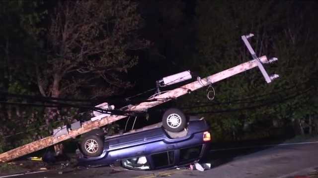 Wild crash as SUV slams into utility pole, lands on roof - Vimarsana News