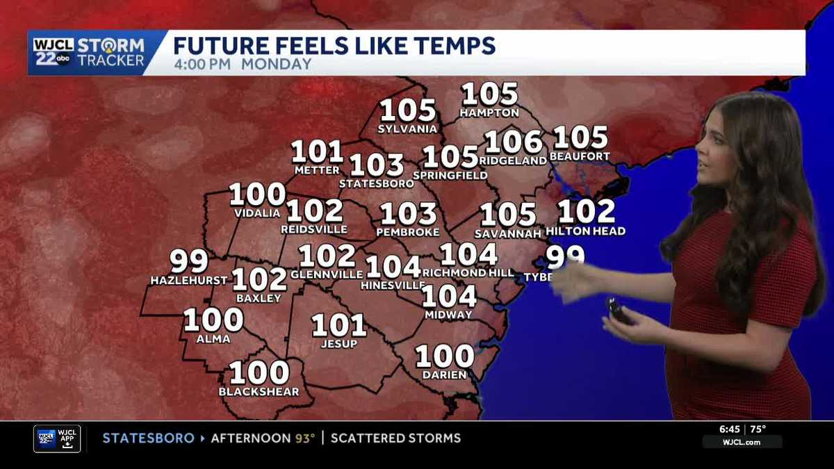 Hot, humid weather stretches into early next week in Southeast Georgia and the Lowcountry