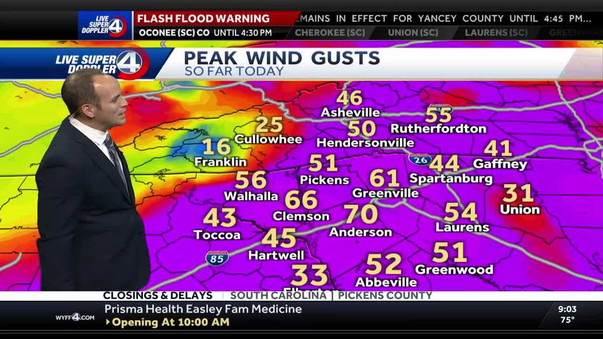 9 a.m. Helene update as the storm moves across South Carolina