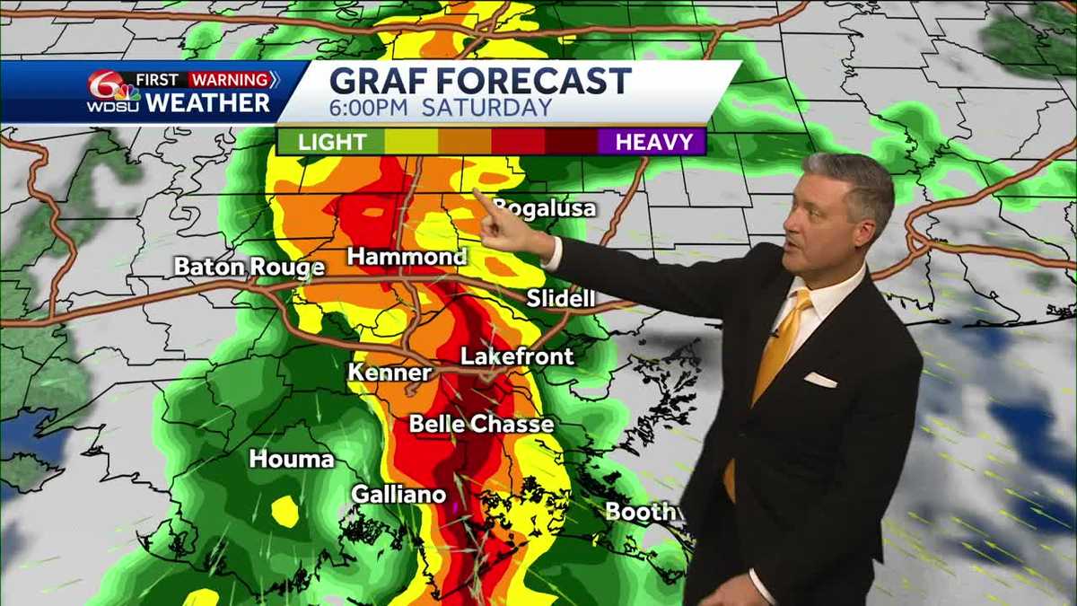 New Orleans forecast Saturday rain chances high temps