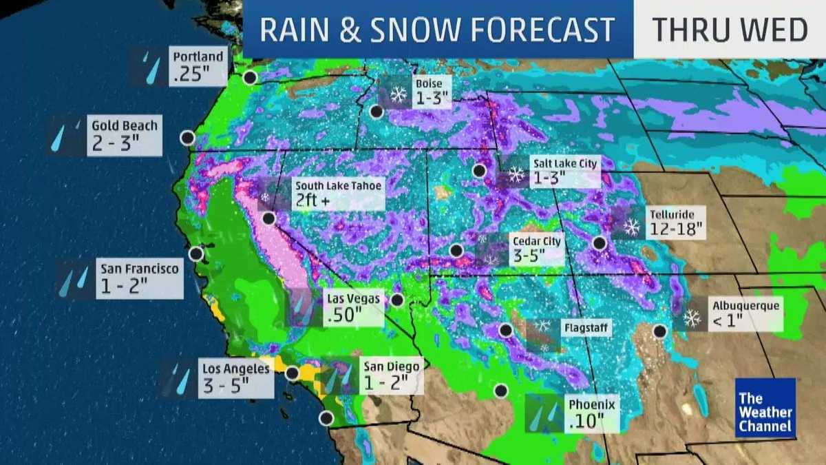 Winter storm Leo bringing snow, rain to west and midwest US