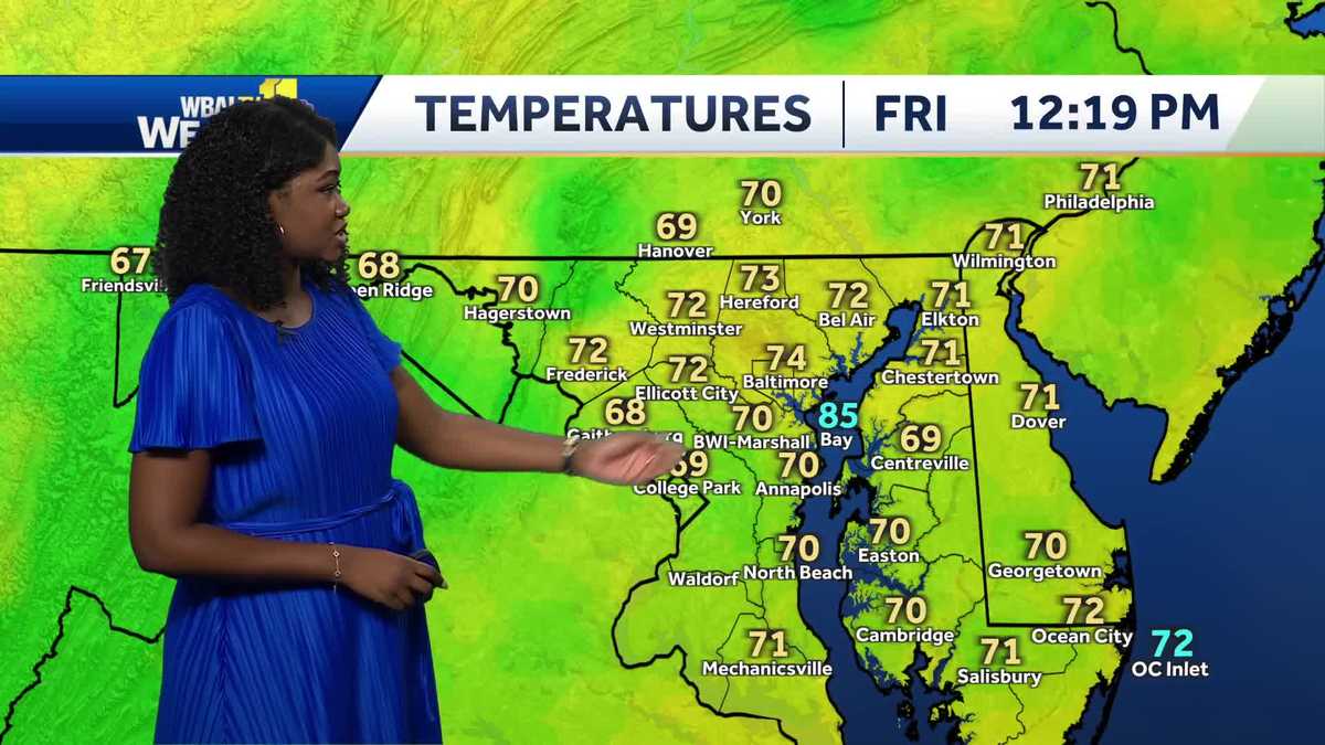Maryland weather: Temperatures significantly cooler Friday