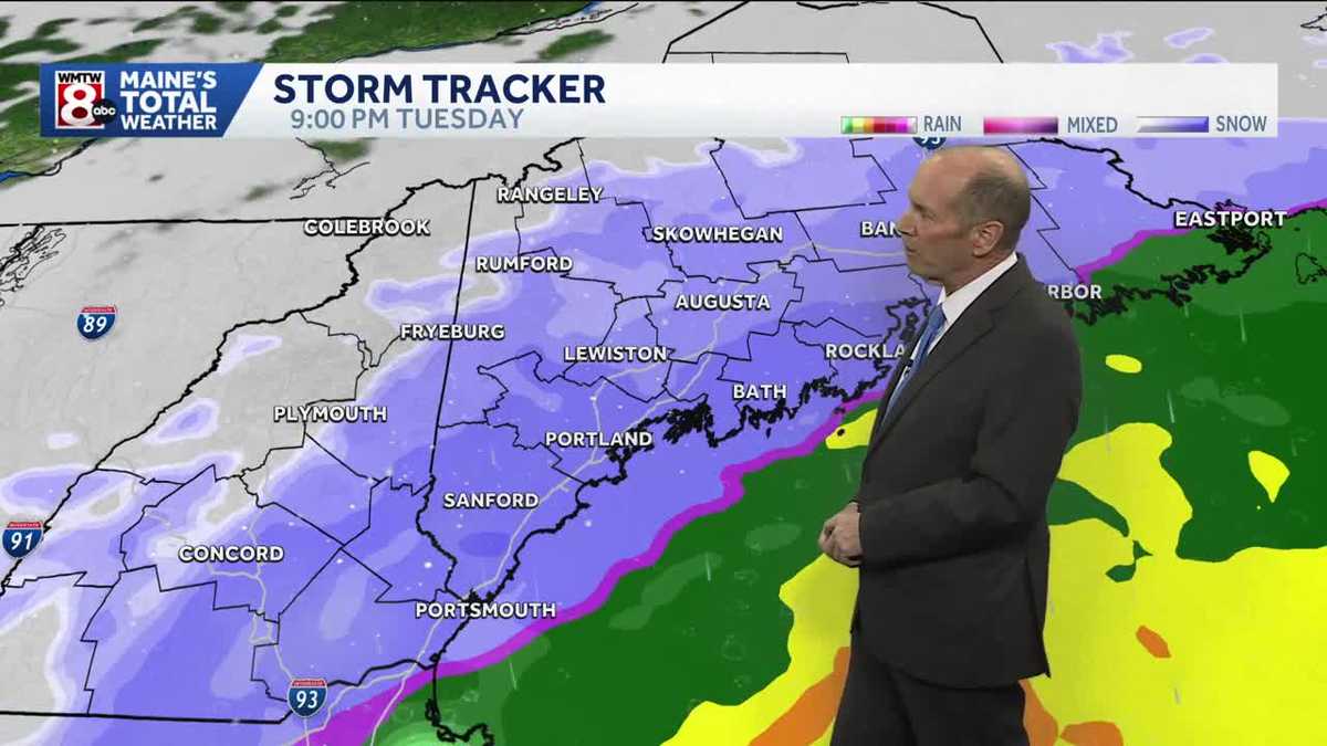 Timing the end of our first December snowstorm in Maine