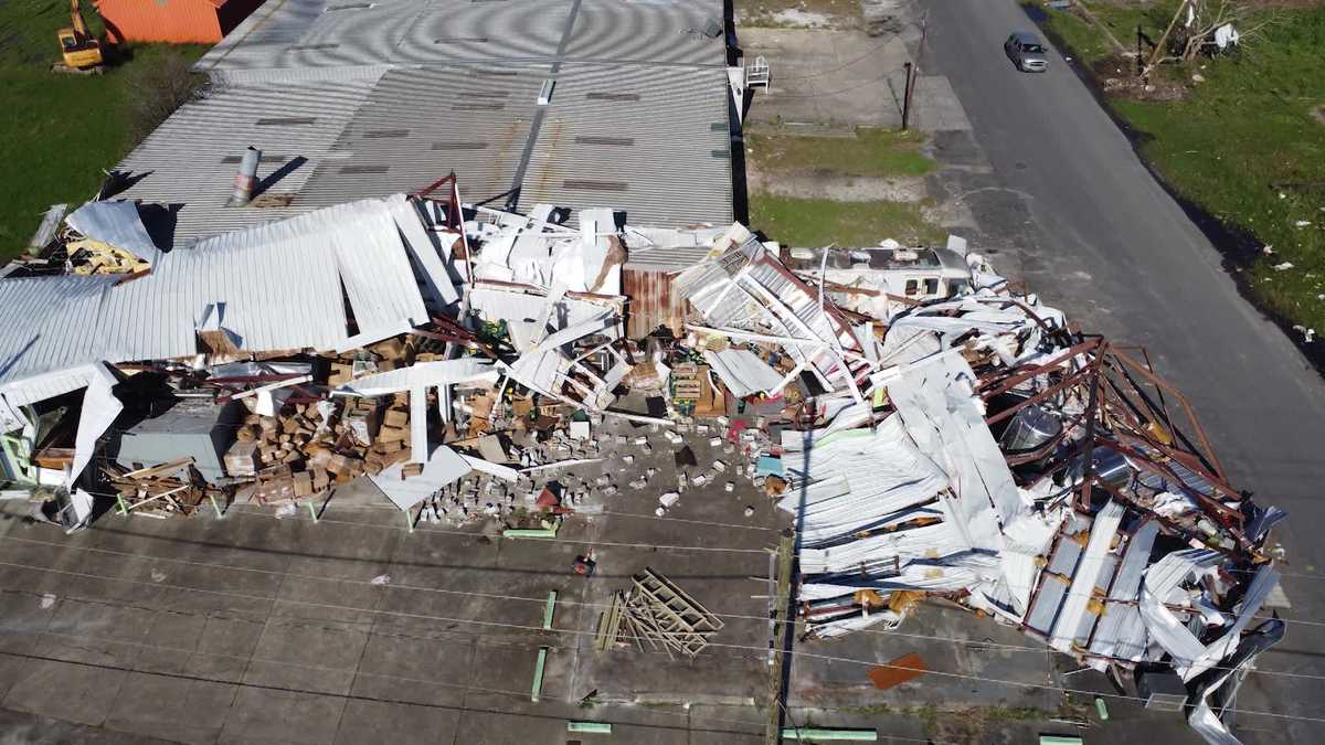 Arabi tornado damage drone video