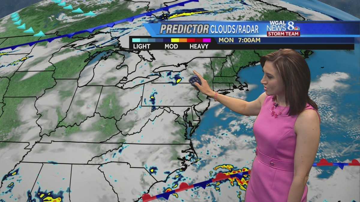 Mostly cloudy with isolated showers today