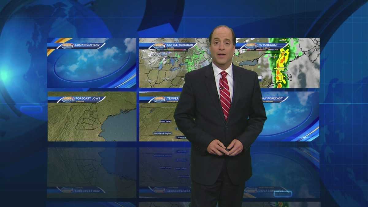 Showers change to heavier rain