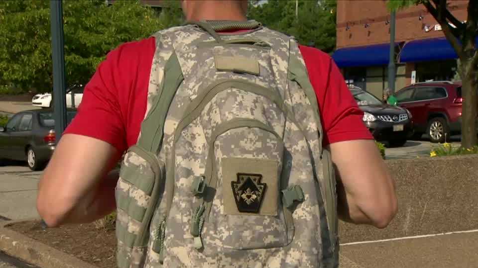 Soldier runs 5K with weighted backpack to show solidarity, support for troops