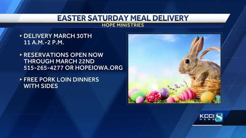 Central Iowa ministry taking reservations for free Easter meal delivery