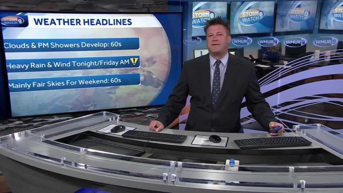 NH forecast video: Developing showers turn to heavier rain Thursday