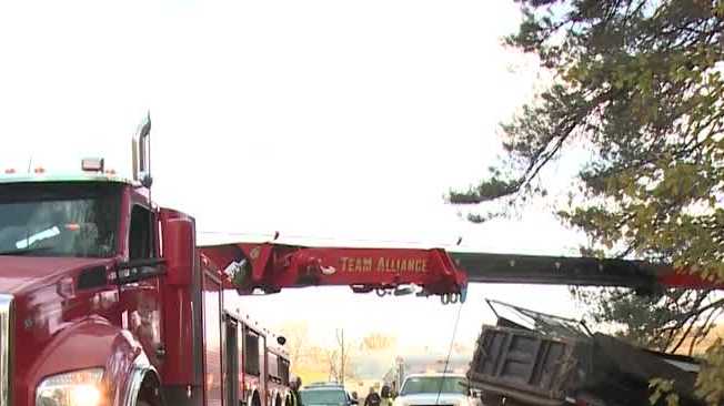 DUI investigation underway after dump truck driver rear ends SUV, crashes into Lancaster County creek, troopers say