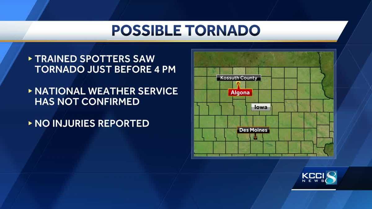 Trained spotters report tornado in north-central Iowa - KCCI