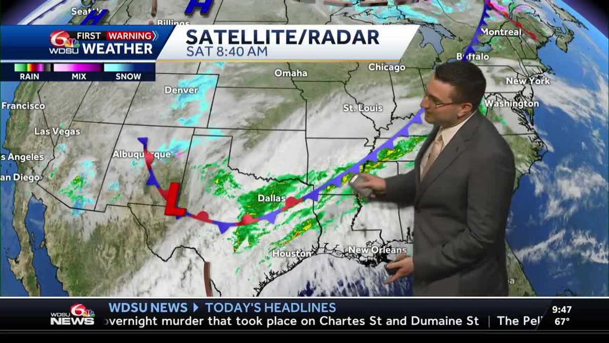 Cloudy & warm Saturday but watching for storms on Sunday