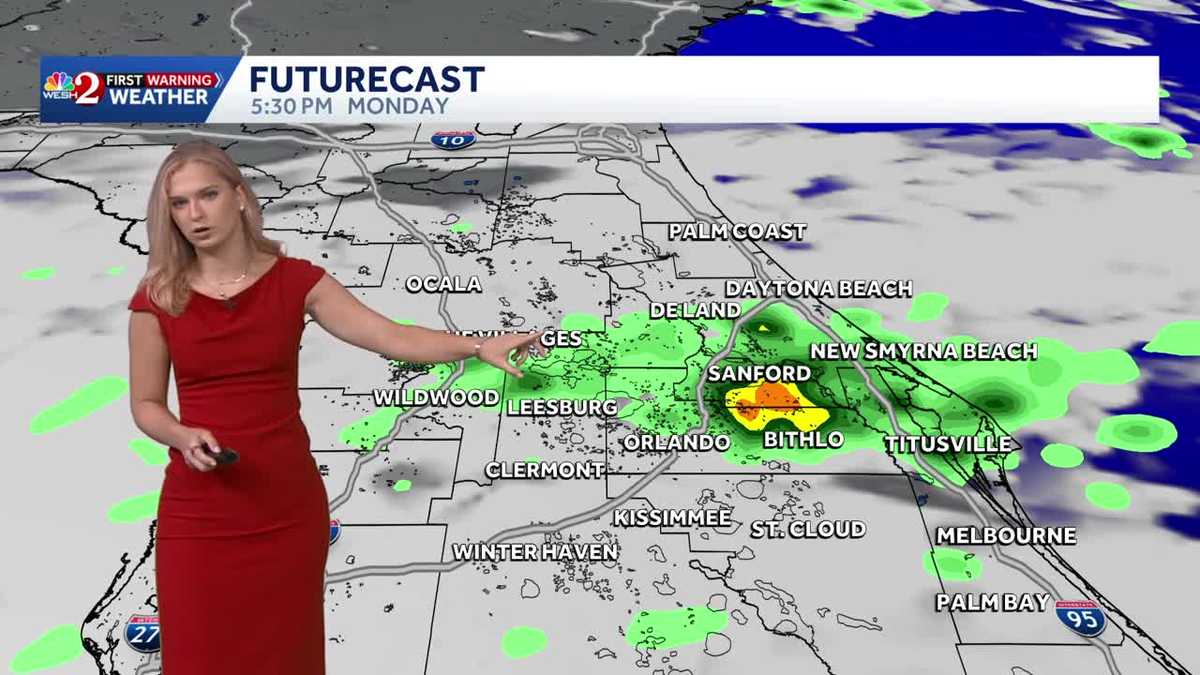 Showers and storms are moving through Central Florida