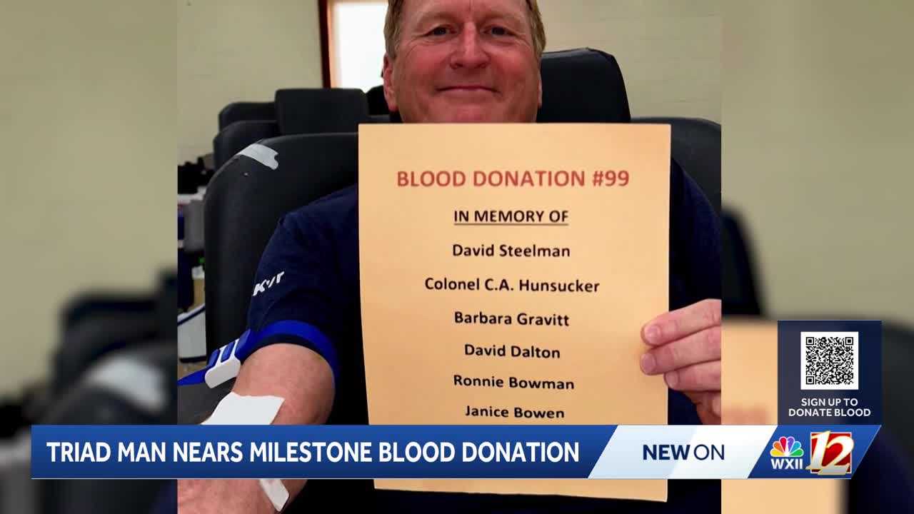 Stokes County man prepares for his 100th blood donation; his message to the community