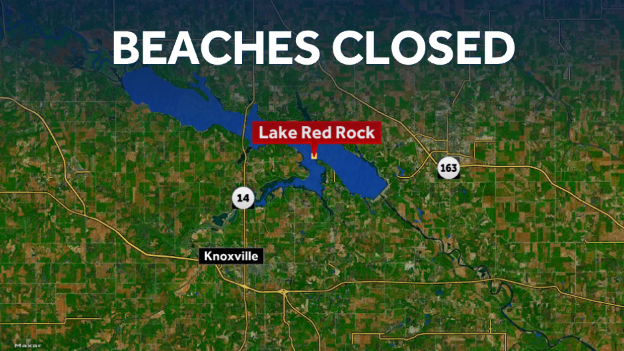 Beaches closed at Lake Red Rock due to high waters