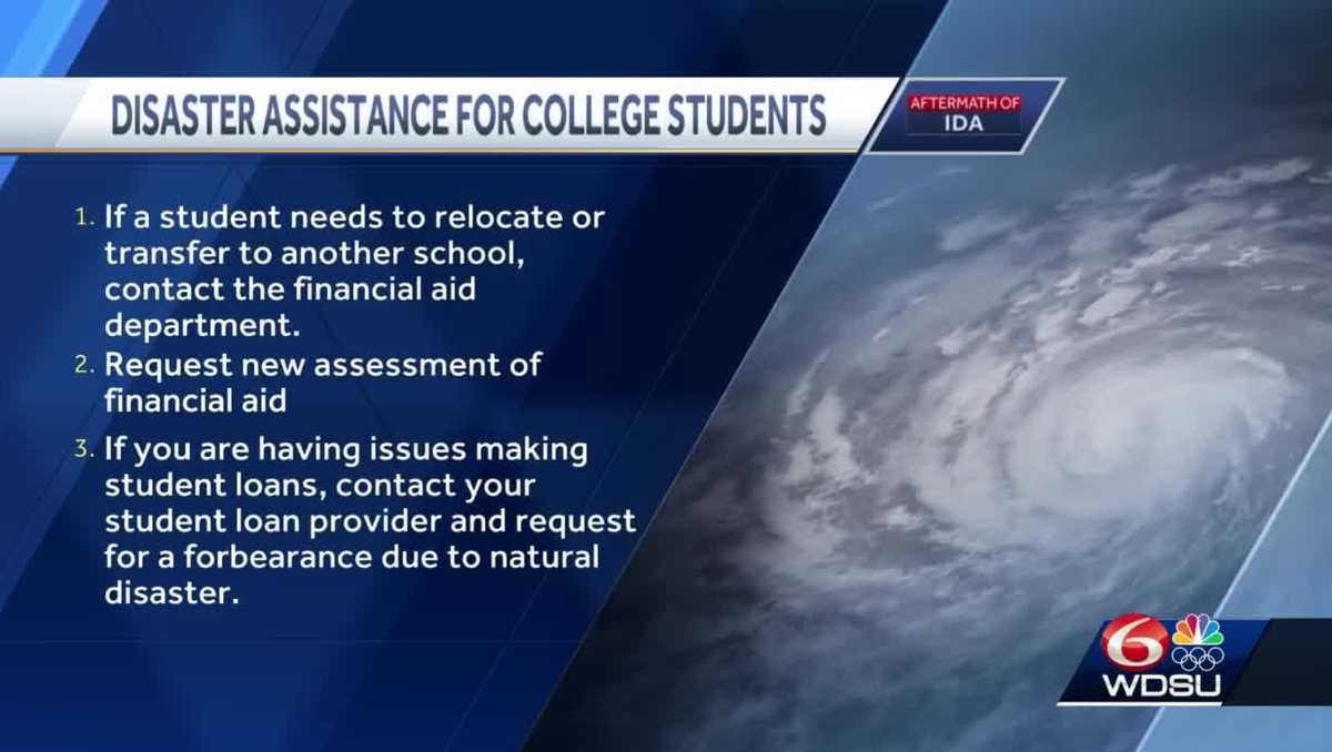 Disaster assistance for college students