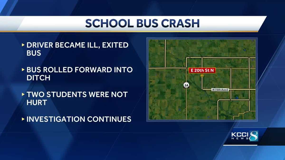 Report: School bus crashes into ditch as driver gets ill