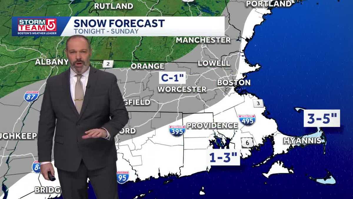 Video Forecast: Accumulating snow for parts of Mass. through Sunday